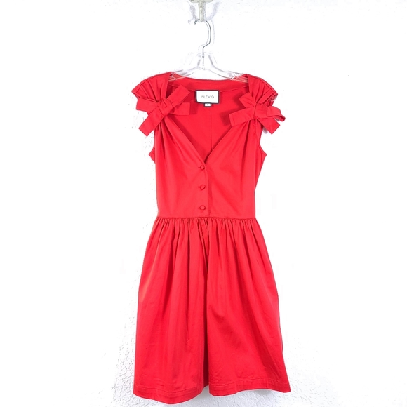 ALEXIS Kelsi Bow Red Mini Cocktail Dress - Picture 4 of 13